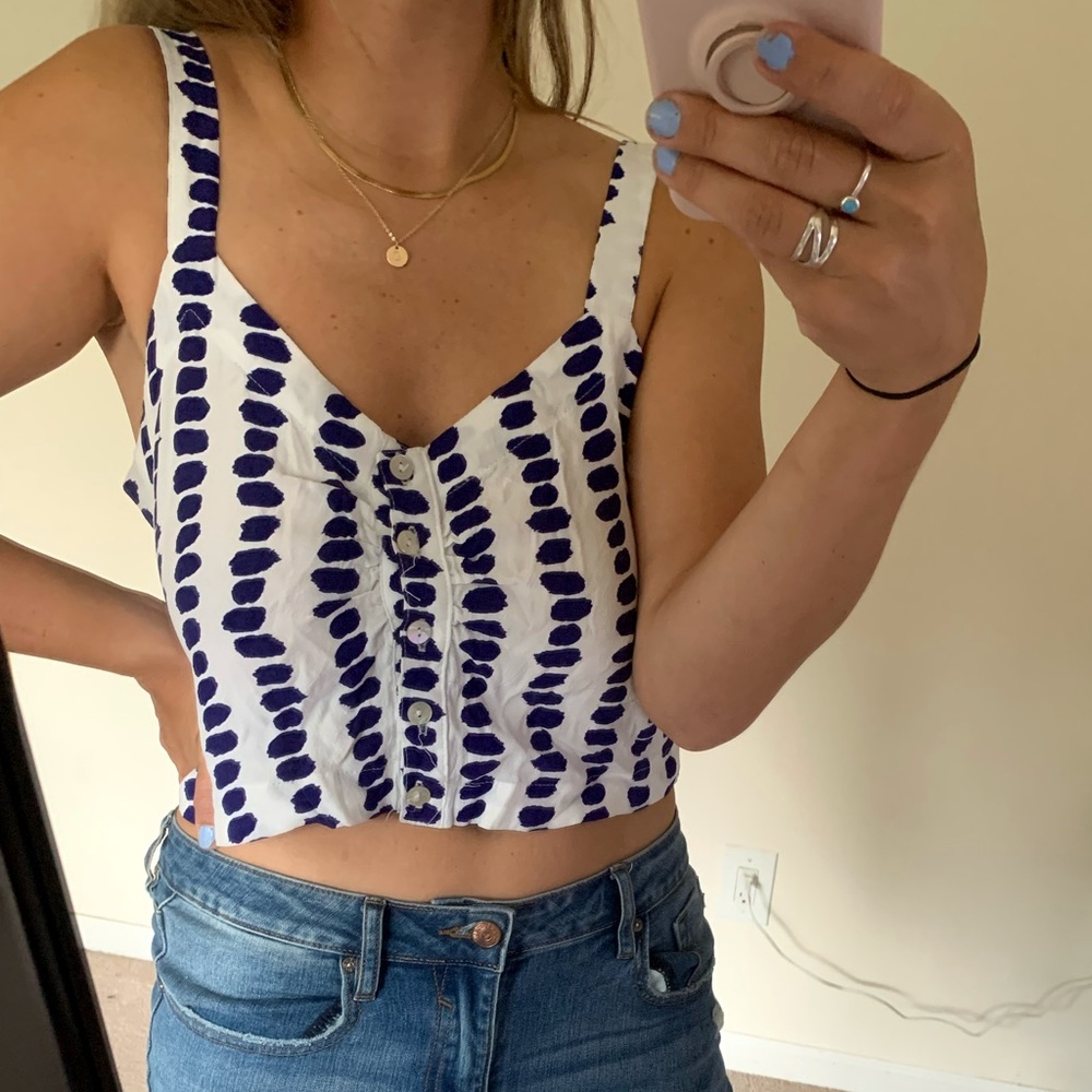 White Navy Spotted Crop